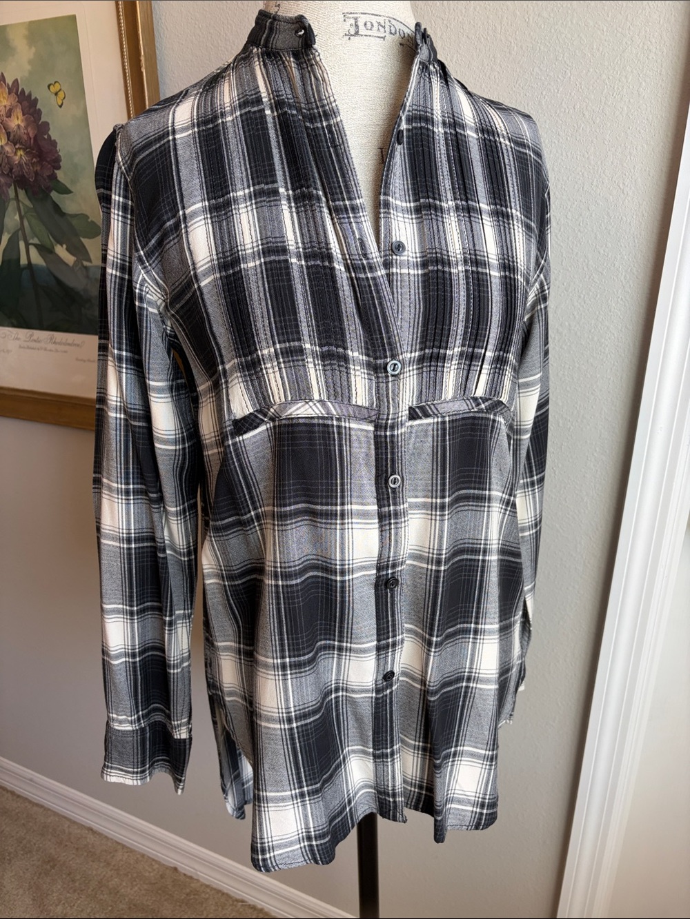 Denim & Supply Ralph Lauren Black and White Plaid Button-Down Shirt